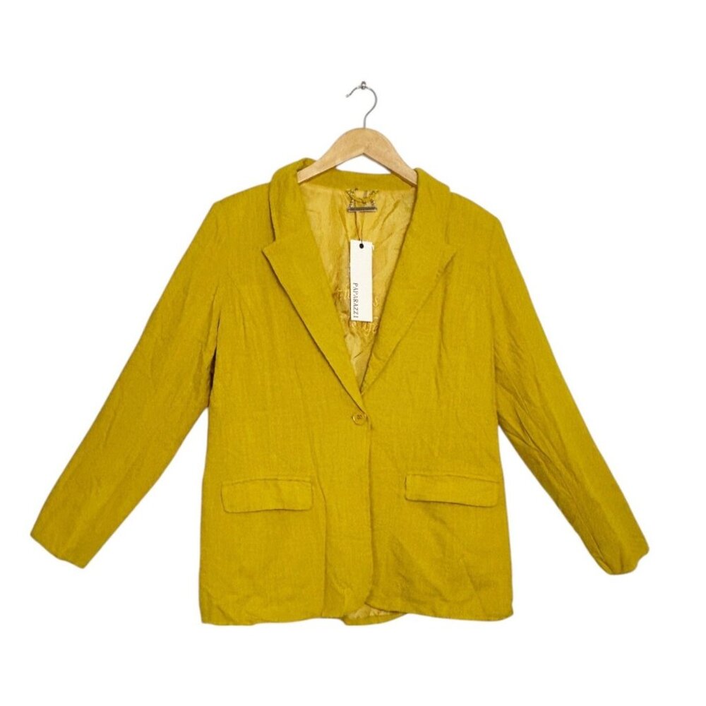 Paparazzi by Biz Women's Linen Blend Blazer in Marigold- Sz M - NWT